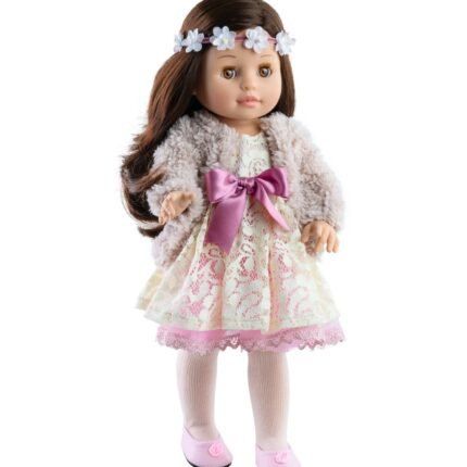 Soy Tu Doll-Emily With Lace Dress And Fur Coat