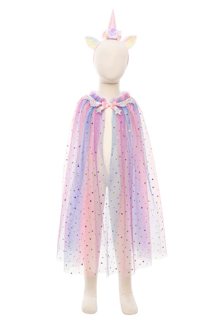 1_58abfc50-7ed8-4e35-91e6-795d74ff6116 Rainbow Unicorn Cape & Headband 4-6Y - Image 3