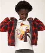 Wind breaker fur check for girl - Image 2