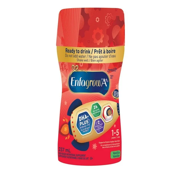 22fe3445-10fd-4686-89e8-d4ddfc47fe9f.e2e5523171123f2f19d051ba57cc8a9a Enfagrow A+, Toddler and Child Nutritional Drink, 26 Nutrients including Brain Building DHA a type of Omega-3 fat, Vanilla Flavour, Ready to Drink, Ages 1-5, 237mL x 6 count, 6 x 237mL - Image 3