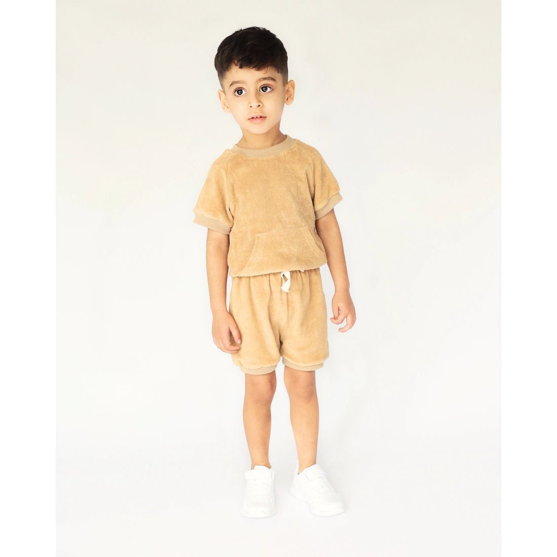 54a72c2906d4e412a2dbfb92c5a8c1ebceeaf09f216828de12784db9db17b6cc Sand Towelling Cotton Summer Tracksuit Unisex - Image 1