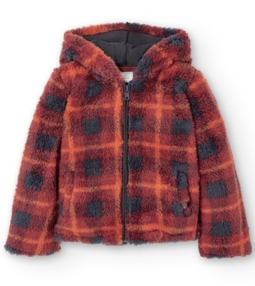 781945633d03f84313221d35a199098 Wind breaker fur check for girl - Image 1