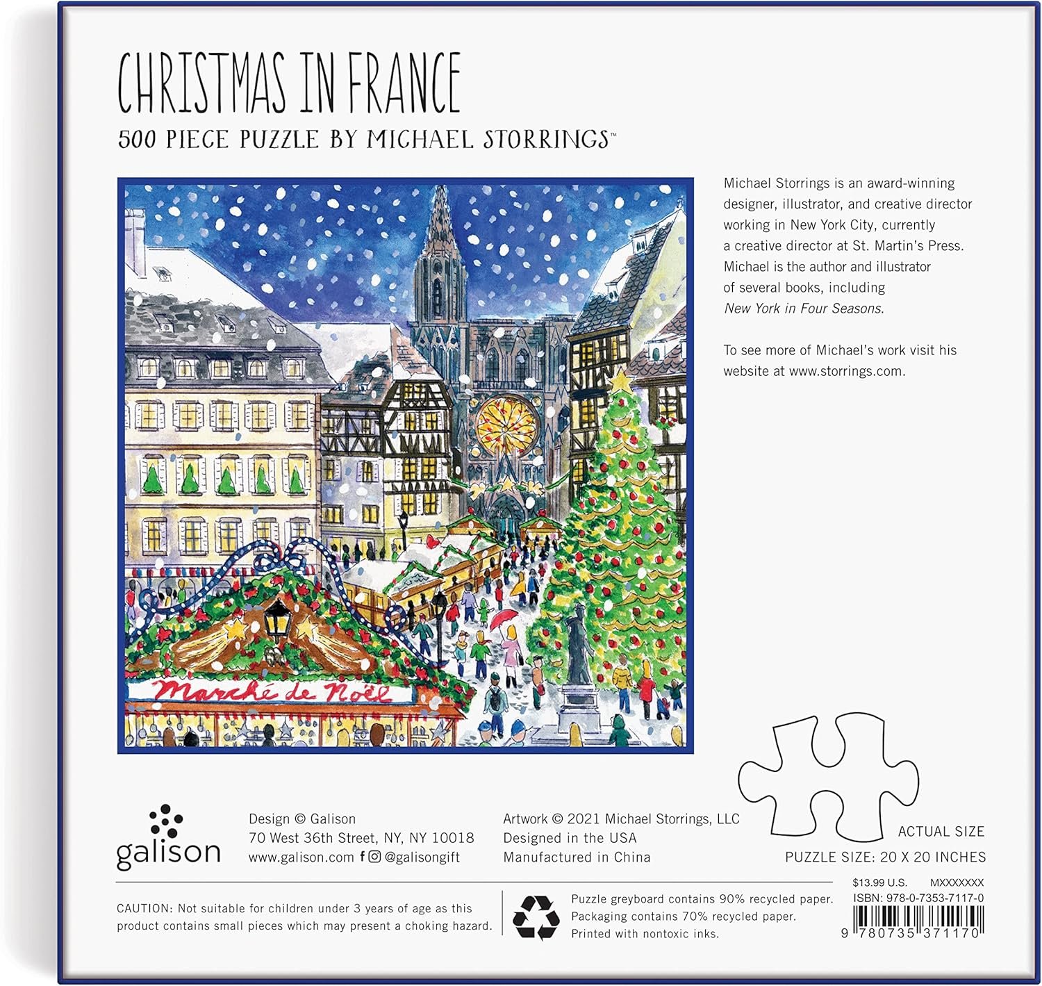 91h4Osd98tL._AC_SL1500 Christmas in France 500 Piece Puzzle - Image 3