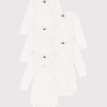 LONG-SLEEVED COTTON RABBIT THEMED BODYSUITS - 5-PACK