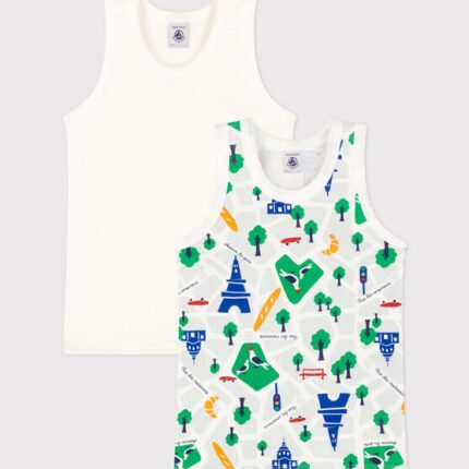 CHILDREN'S PARIS COTTON VEST TOPS - 2-PACK