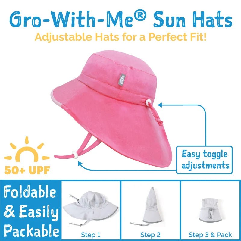 HAV0-Sun-Hat-Features_1 Kids Water Repellent Adventure Hats | Pink Strawberry - Image 3