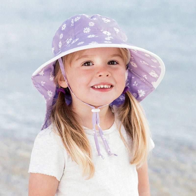 HCA0-PDS-5-girls-cotton-upf-hat-1 Kids Cotton Adventure Hats | Purple Daisy - Image 2