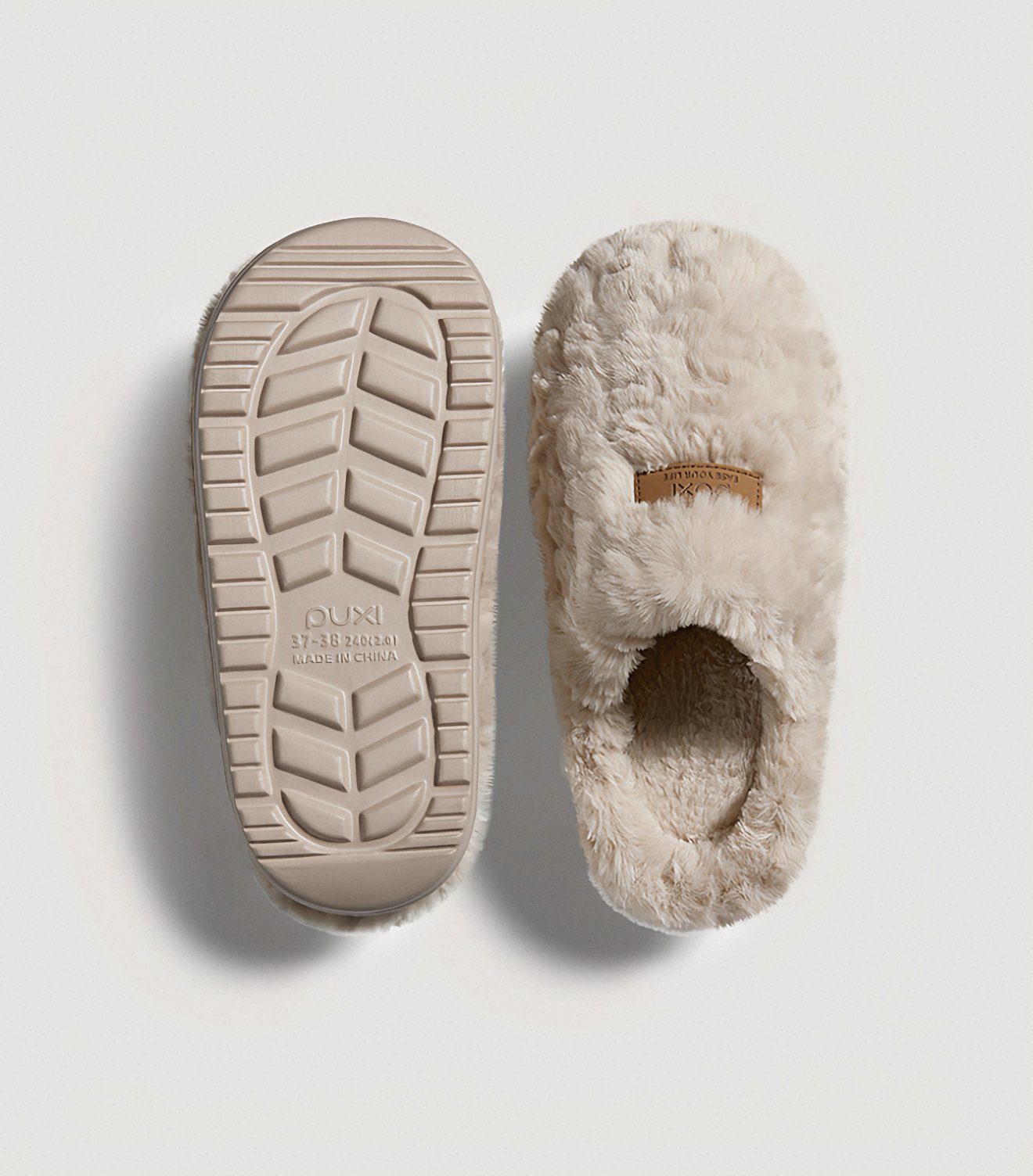 IMG_2671 Pawseed Plush Fleece Couple's Slippers - Women's Winter Warm, Non-Slip, AntiBacterial Indoor Fuzzy House Shoes - Image 3