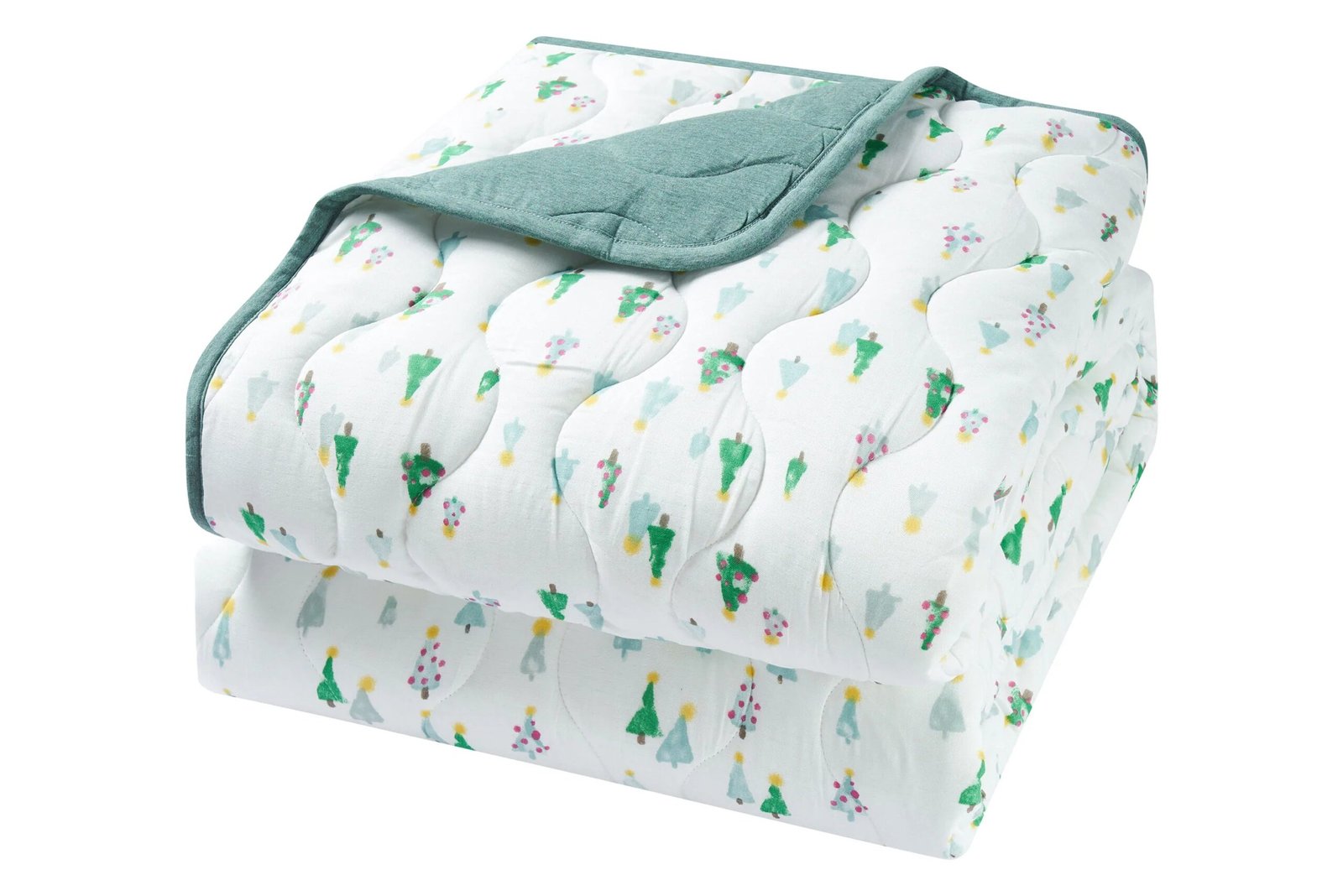 ND22F533U24_1 Large Quilted Bamboo Winter Blanket 3.2 TOG - Twinkle Trees - Image 1