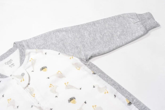 Bamboo Long Sleeve Footed Sleep Bag 1.0 TOG - The Goose & The Golden Egg - Image 4