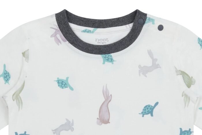 Bamboo Two-Piece Long Sleeve PJ Set - The Tortoise & The Hare - Image 4