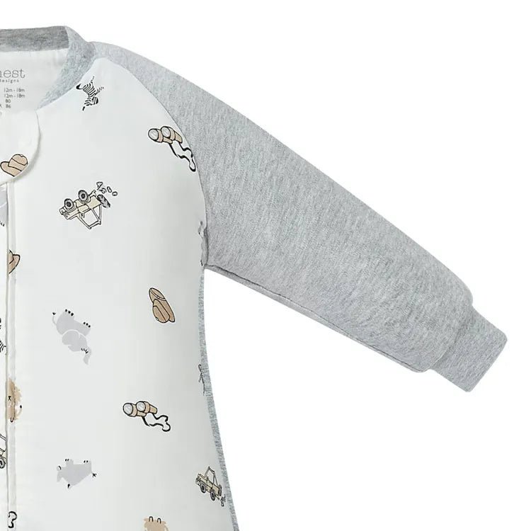 ND24F114U04SWH_3_05d9e8d9-92c6-4f0c-ba9b-01c017027c87 Bamboo Muslin Raglan Long Sleeve Footed Sleep Bag | 2.5 TOG(3-4Y) - Image 3