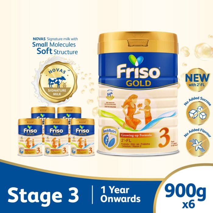 Friso Gold 3 Growing Up Milk with 2'-FL 900g for Toddler 1+ years Milk Powder (Bundle of 6) - Image 1