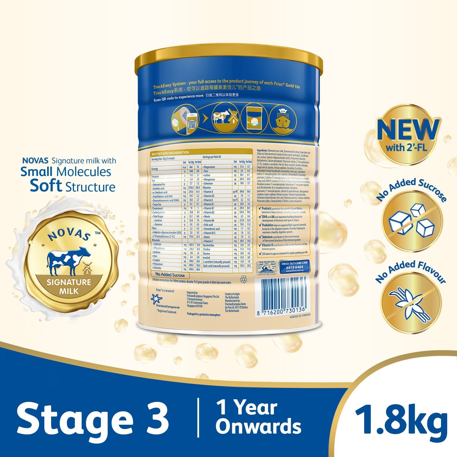 S31.8kg_1_aaee91df-b215-4c5a-8295-679a46da12a1 Friso Gold 3 Growing Up Milk with 2'-FL 1.8kg for Toddler 1+ years Milk Powder (Bundle of 3) - Image 2