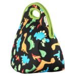 Large, Machine Washable Lunch Bag for Kids - Black Dinos - Image 2
