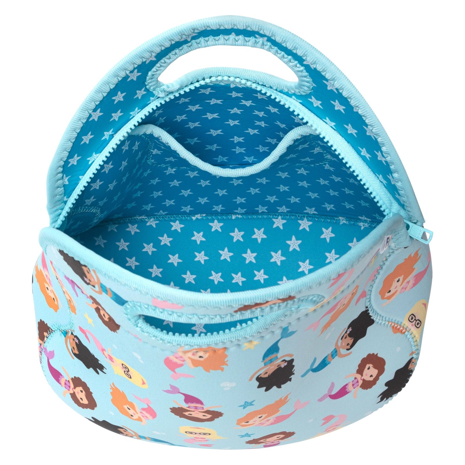 ab9a2bde47148d6726b811de47be6ef7715b61fb54345ec2f02952db9b00f1a5 Large, Machine Washable Lunch Bag for Kids - Mermaids - Image 3