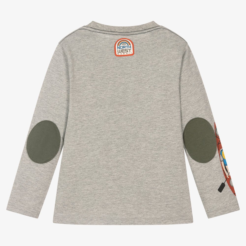 boboli-boys-grey-cotton-kayak-top-456611-5a3ba90f18a9e8d862cfa6e87bd42fed05be97da Boys Grey Cotton Kayak Top - Image 2