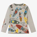 Boys Grey Cotton Kayak Top
