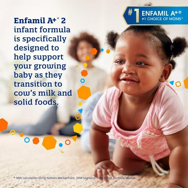 cc1671bf-f40a-4cbe-8d44-96b52d7cf274.d4a95818b0a2ee5f01dd4d217780df28 Enfamil A+ 2, Baby Formula, Designed for 6-18 month olds, Contains DHA – an important building block of the brain, Eco Powder Tub, 550g, 550g - Image 6
