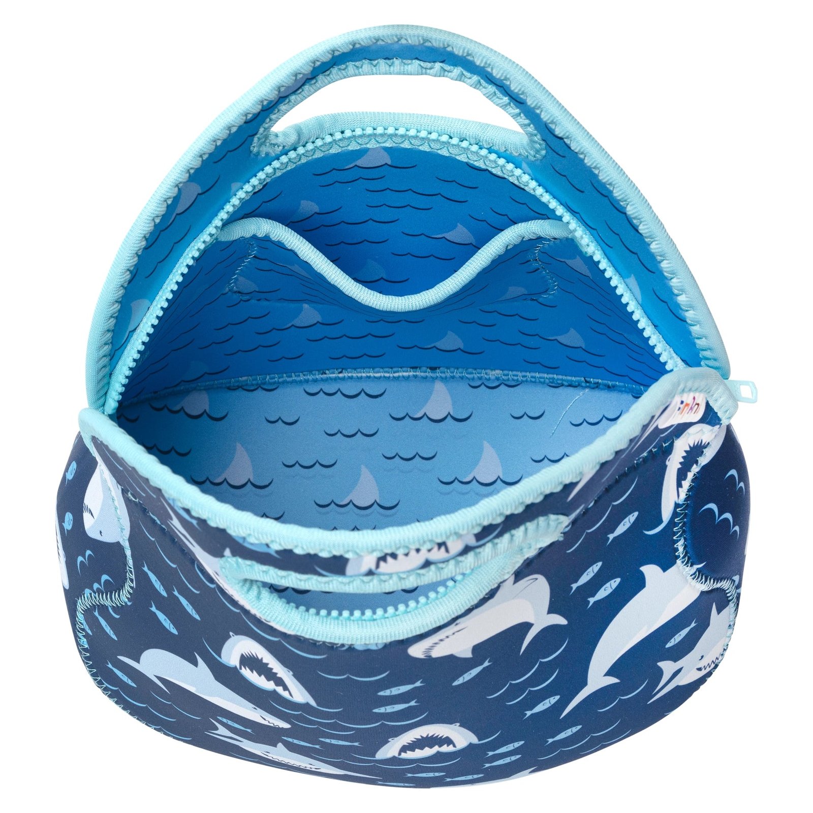 cd2c128483453c3942d17e3eff12acb2c65938f0b99052727f343643019f7f70 Large, Machine Washable Lunch Bag for Kids - Sharks - Image 3