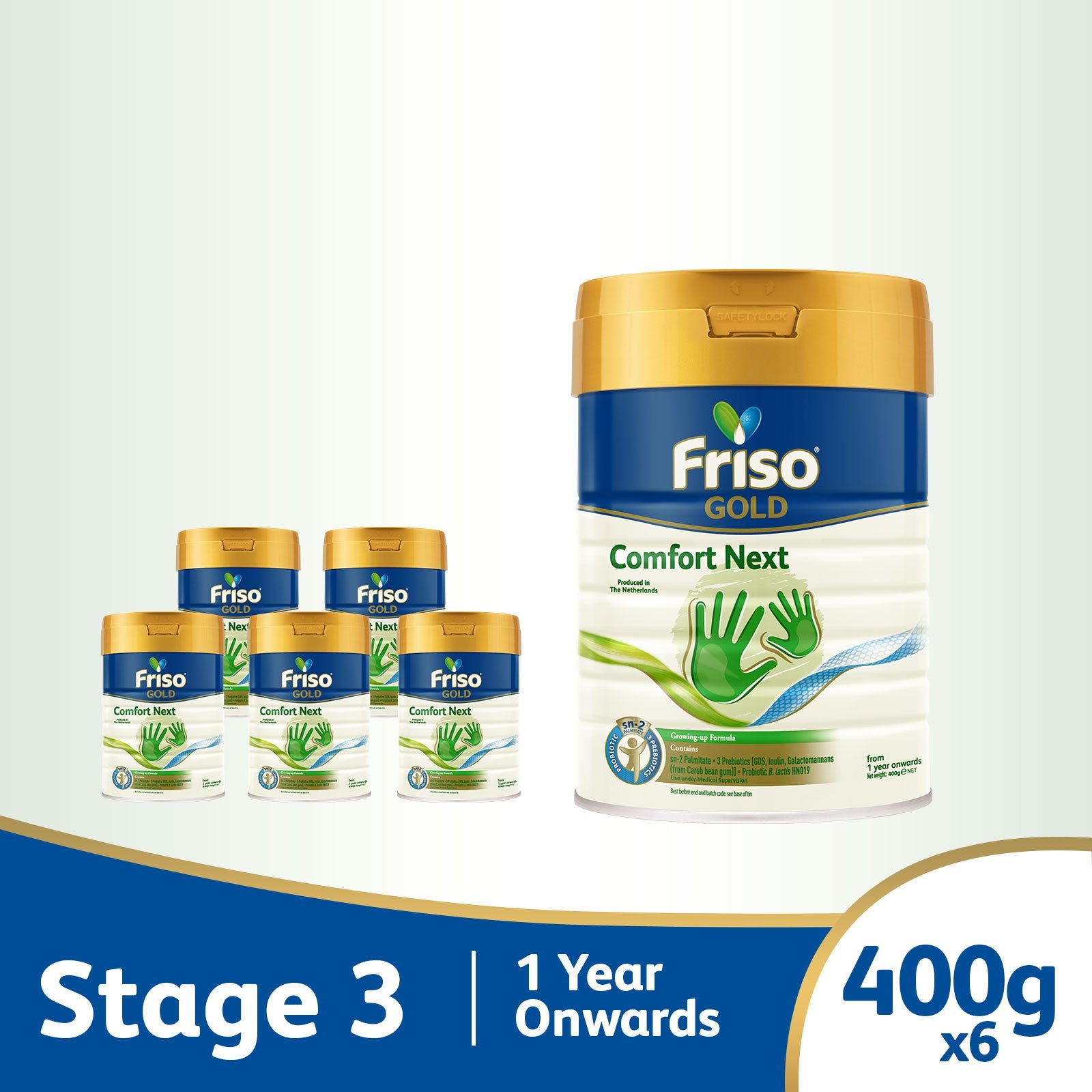 comfort-next-400g-x6 (Bundle of 6) Friso Gold Comfort Next 400g - Specialty Growing Up Milk For 1 Year Onwards - Image 1