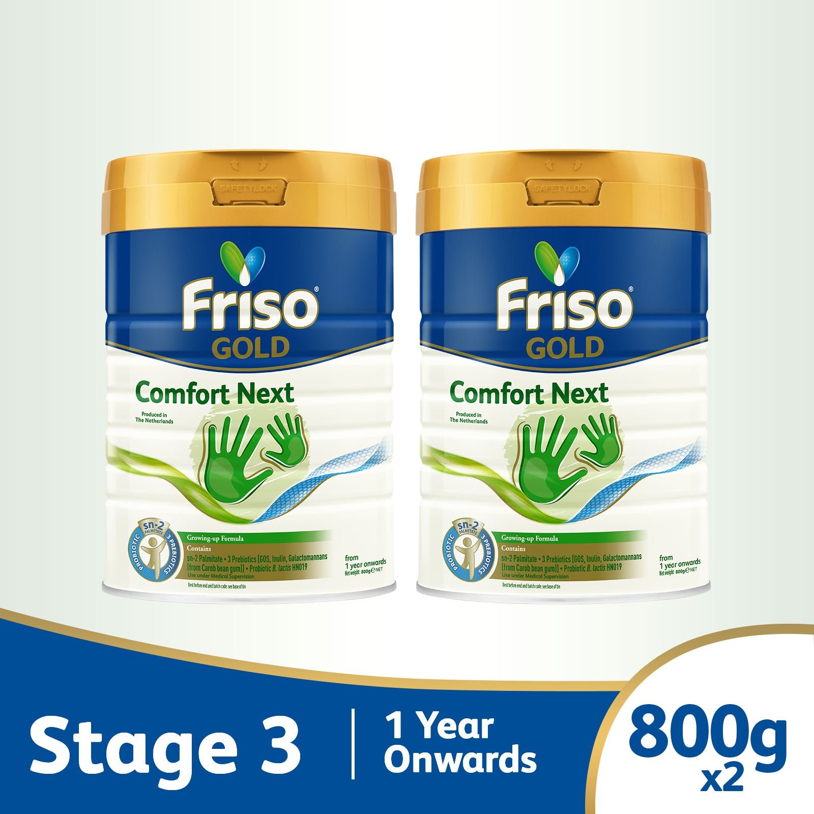comfort-next-800g-x2 (Bundle of 2) Friso Gold Comfort Next 800g - Specialty Growing Up Milk For 1 Year Onwards - Image 1