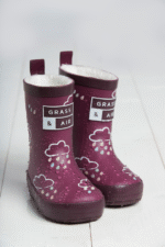 Mulberry Colour-Changing Kids Wellies with Teddy Fleece Lining - Image 4