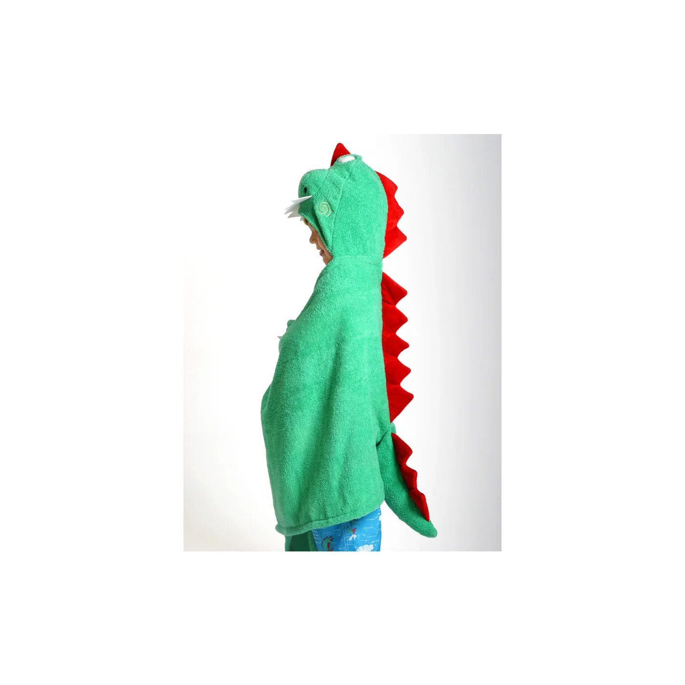zoo020_2_lg Kids Plush Terry Hooded Bath Towel - Devin Dinosaur 2Y+ - Image 2
